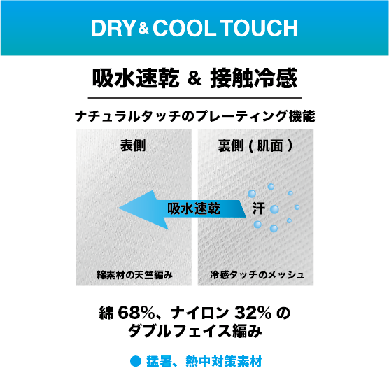 ＜接触冷感&ドライ TEE(速乾素材)＞  FUJIN